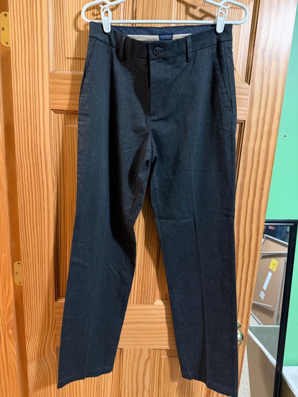 Men’s dress pants, Dockers, dark gray, straight fit, 29x32